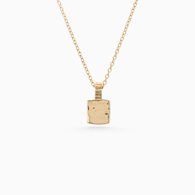 Engraved Slate Pendant | Yellow Gold