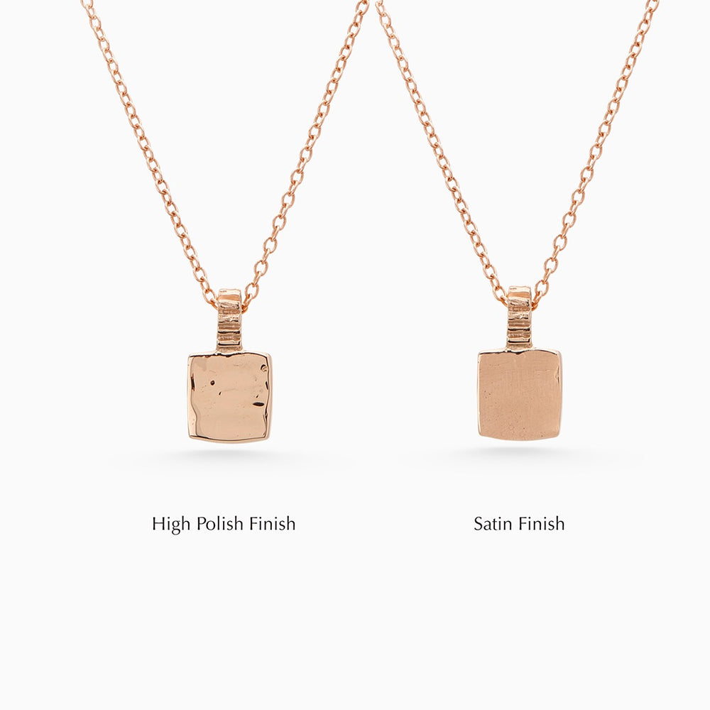 Engraved Slate Pendant | Rose Gold