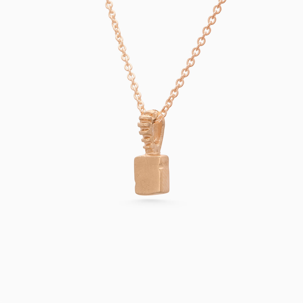Custom X-Mini Slate Pendant (Stones & Engraving) | Rose Gold