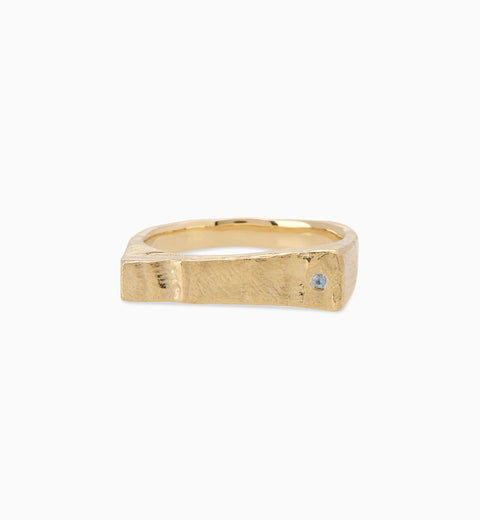 Veil Stone Ring | Solid Yellow Gold