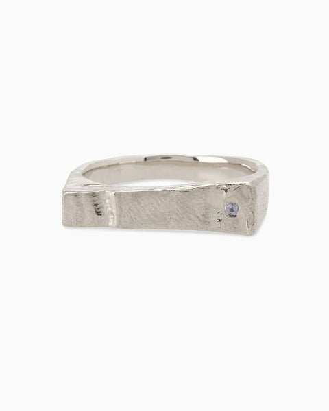 Veil Stone Ring | Solid White Gold
