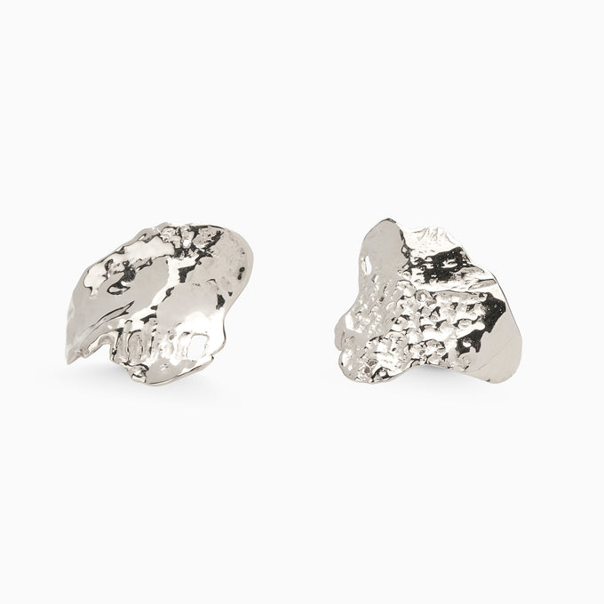 Linen Earrings | Silver