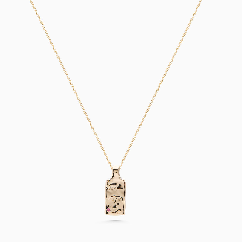 Organic Birthstone Tag Wide | Yellow Gold