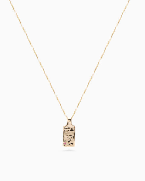 Organic Birthstone Tag Wide | Yellow Gold