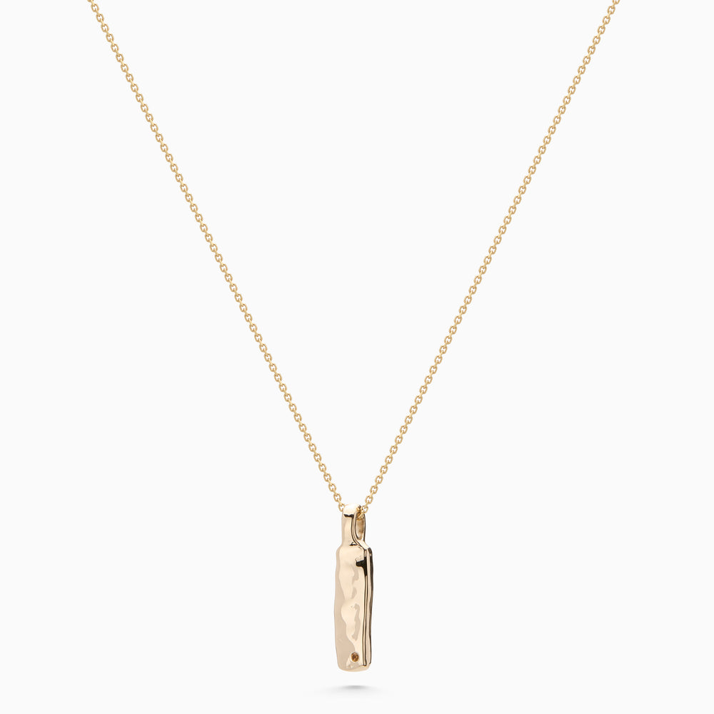 Organic Birthstone Tag Narrow | Yellow Gold