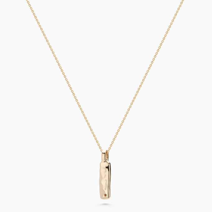 Organic Birthstone Tag Narrow | Yellow Gold