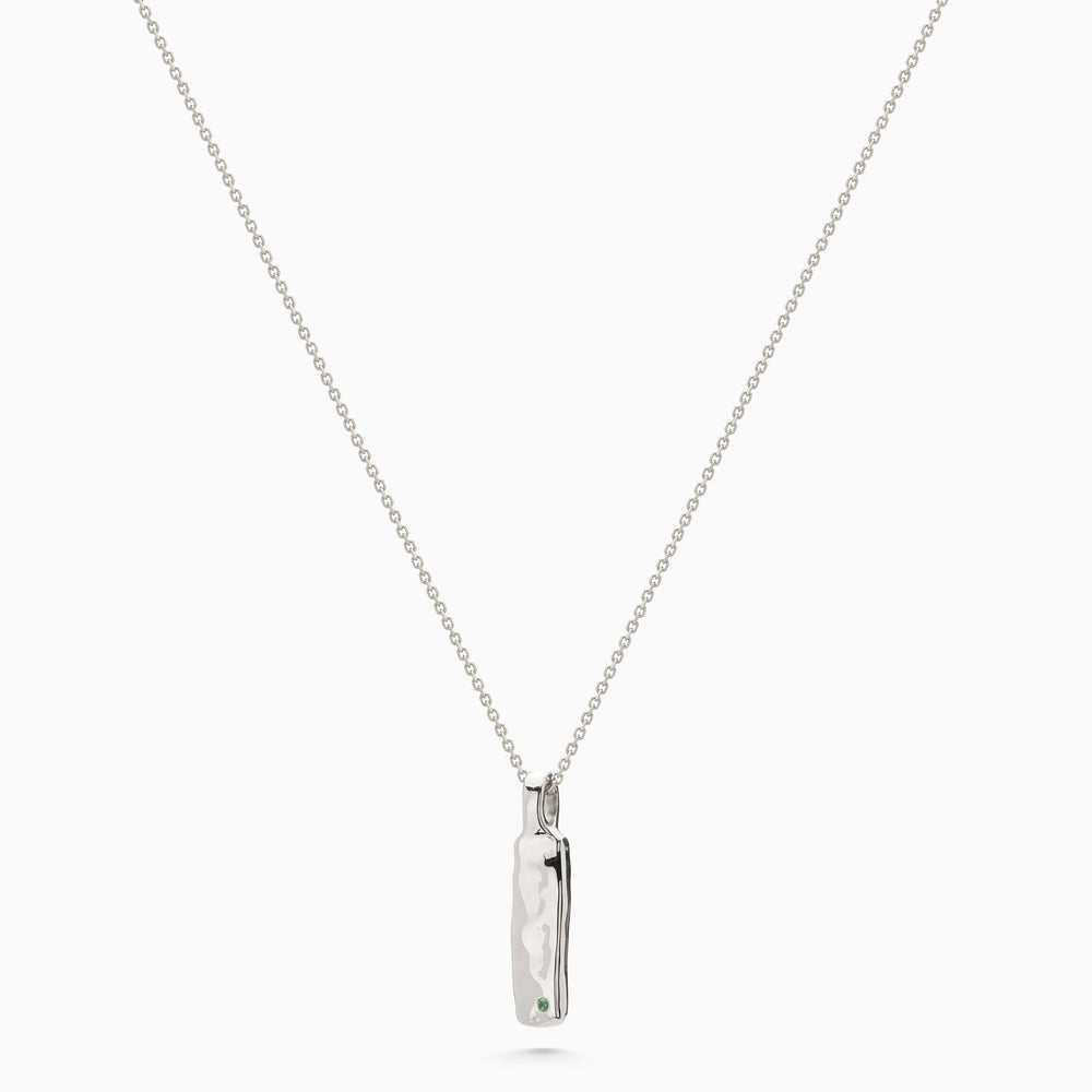 Organic Birthstone Tag Narrow | Silver