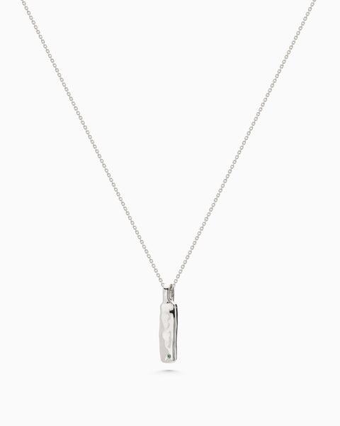 Organic Birthstone Tag Narrow | Silver