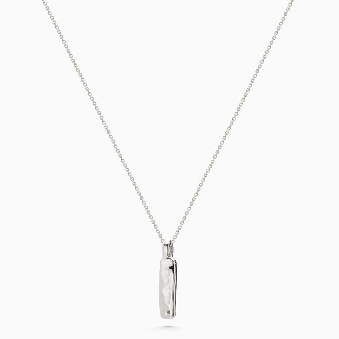 Organic Birthstone Tag Narrow | Silver