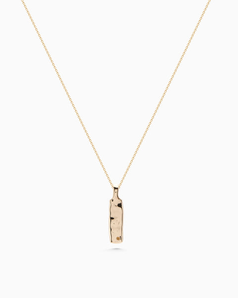 Organic Birthstone Tag Narrow | Yellow Gold