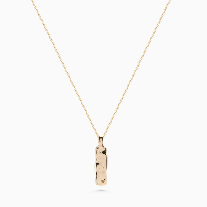 Organic Birthstone Tag Narrow | Yellow Gold