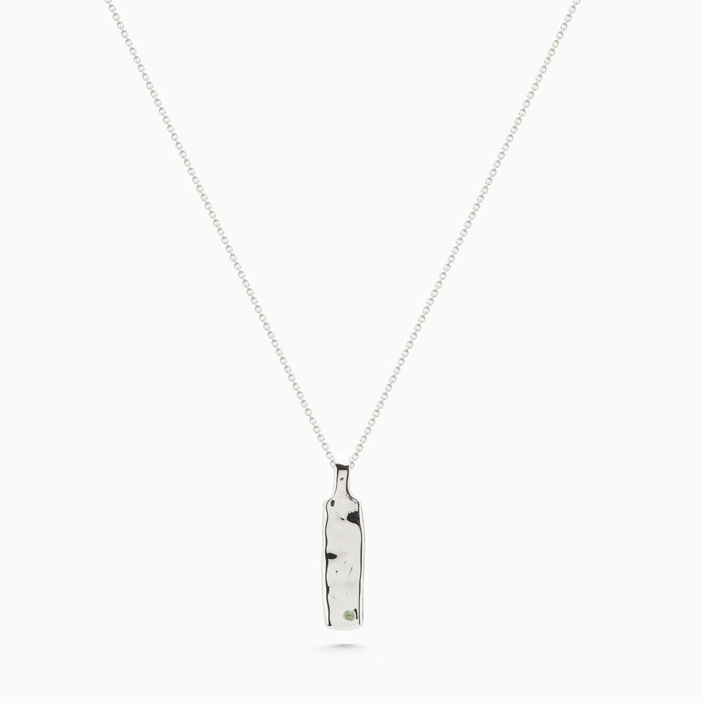 Organic Birthstone Tag Narrow | Silver