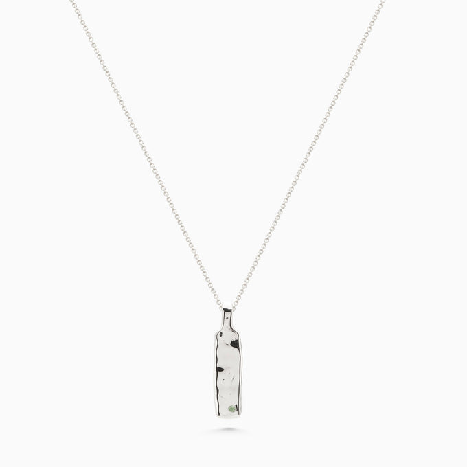 Organic Birthstone Tag Narrow | Silver