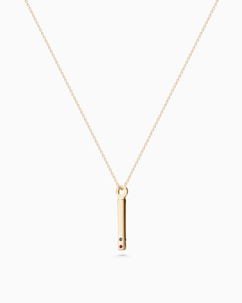 Square Drop Birthstone Pendant | Yellow Gold