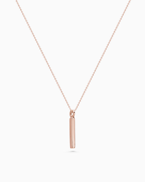 Custom Square Drop Pendant | Rose Gold