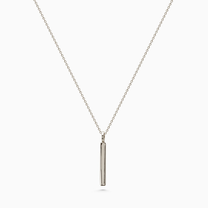 Custom Square Drop Pendant | White Gold