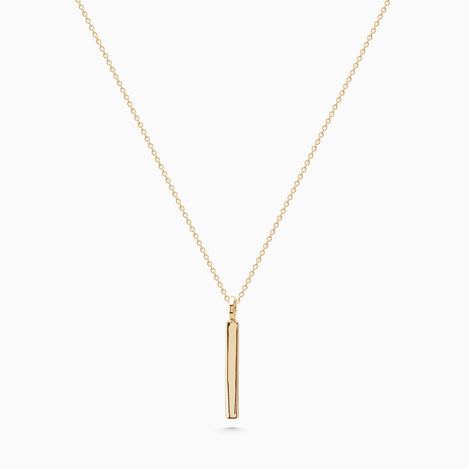 Custom Square Drop Pendant | Yellow Gold