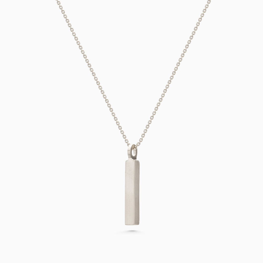 Custom Square Drop Pendant | Silver