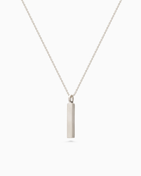 Custom Square Drop Pendant | Silver