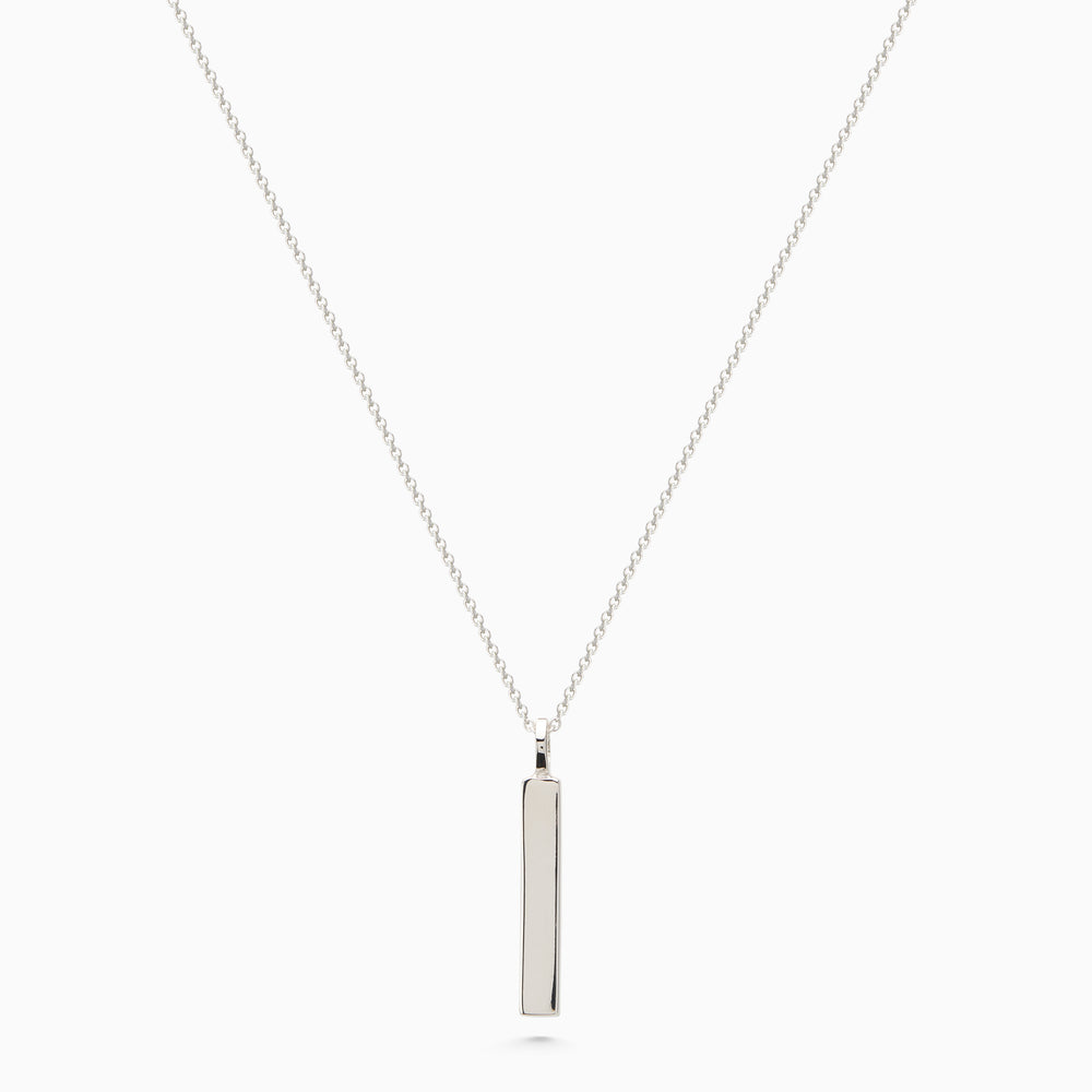 Custom Square Drop Pendant | Silver