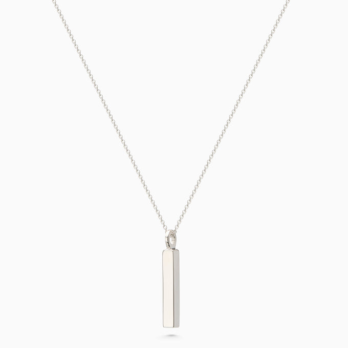 Custom Square Drop Pendant | Silver