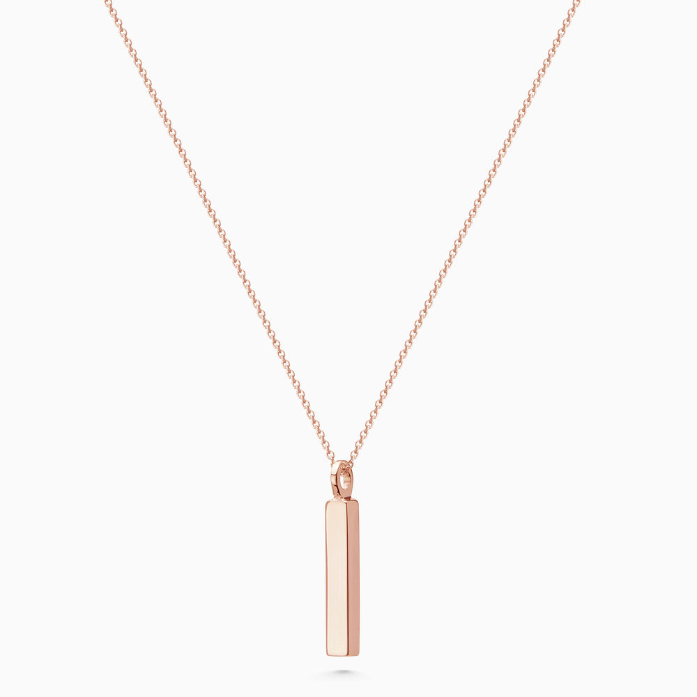 Custom Square Drop Pendant | Rose Gold