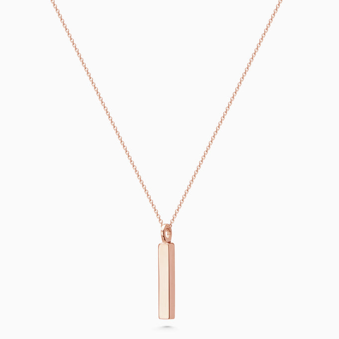 Custom Square Drop Pendant | Rose Gold