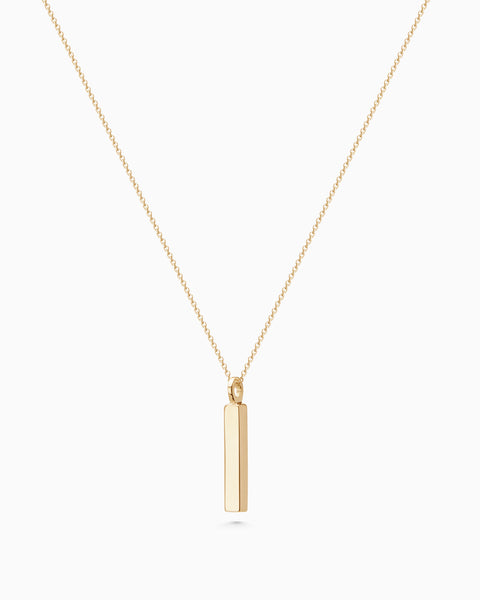 Custom Square Drop Pendant | Yellow Gold