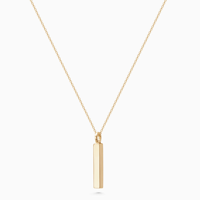 Custom Square Drop Pendant | Yellow Gold