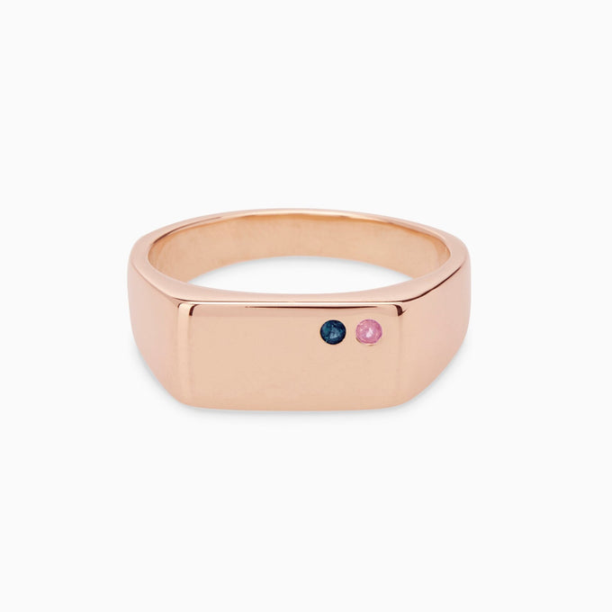 Rectangle Stone Signet Ring | Rose Gold