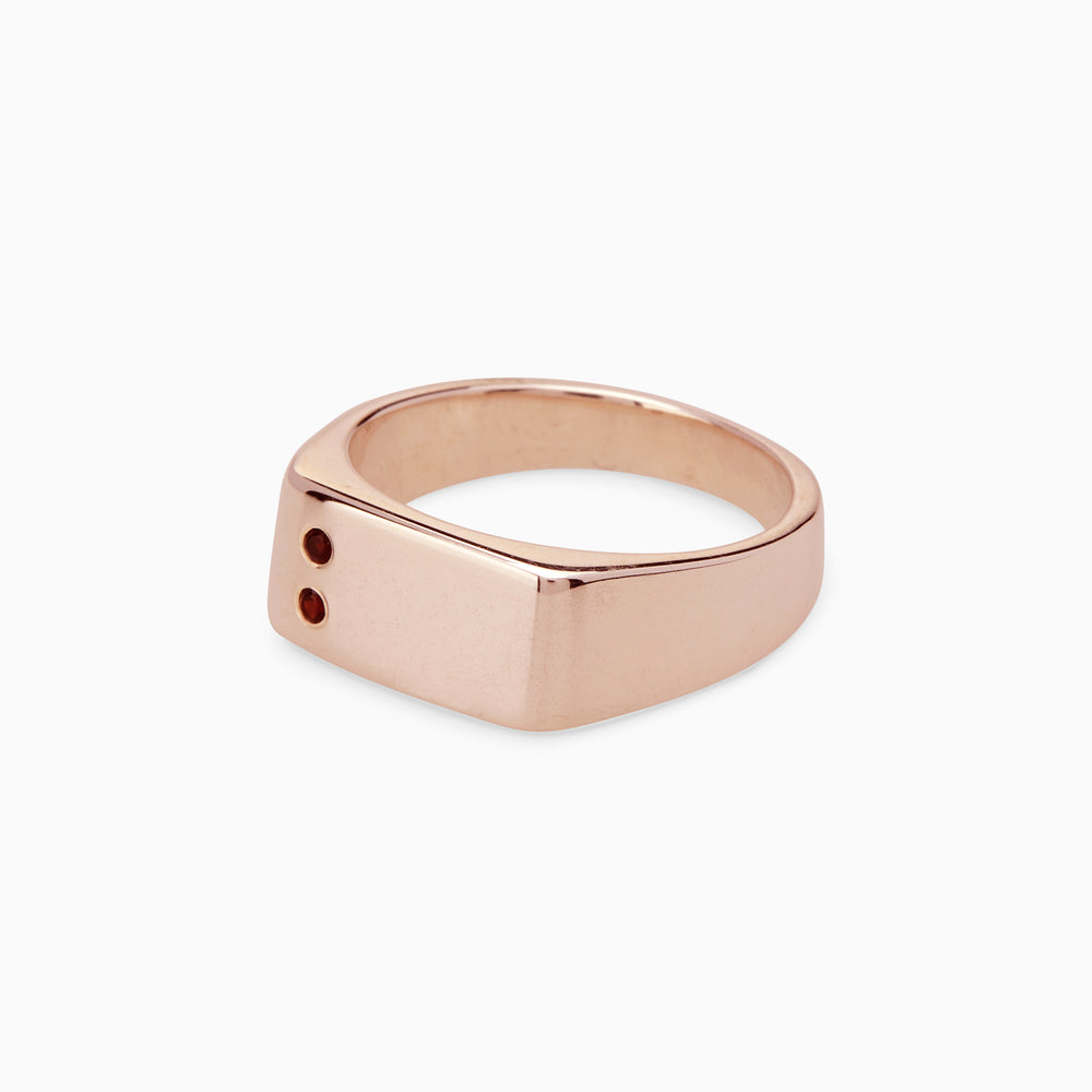 Rectangle Stone Signet Ring | Rose Gold