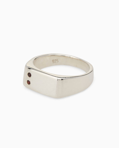 Rectangle Stone Signet Ring | Silver