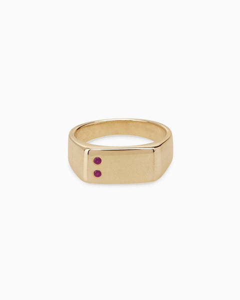 Rectangle Stone Signet Ring | Yellow Gold