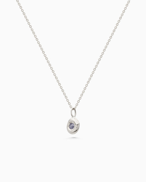 Pebble Stone Drop Pendant | Silver