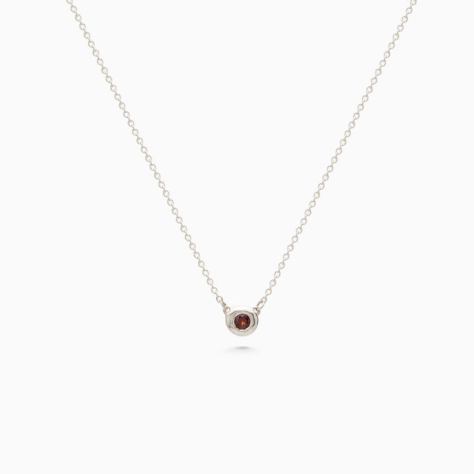 Pebble Stone Necklace | Silver