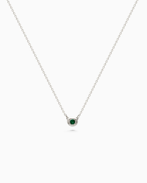 Pebble Stone Necklace | White Gold