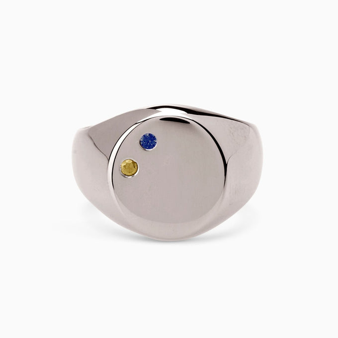 Signet Stone Ring | White Gold