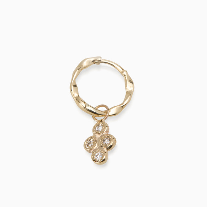 Cross Stone Earring Charm | Yellow Gold