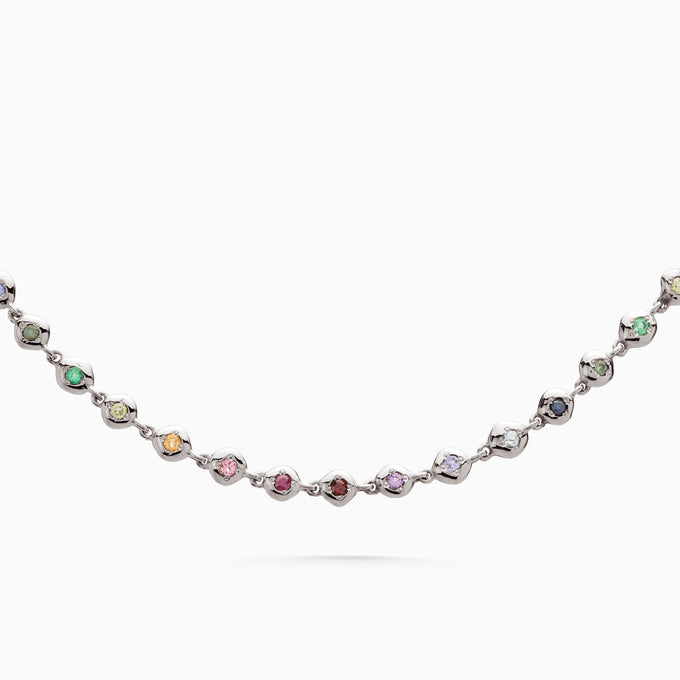 Collective Stone Necklace | White Gold