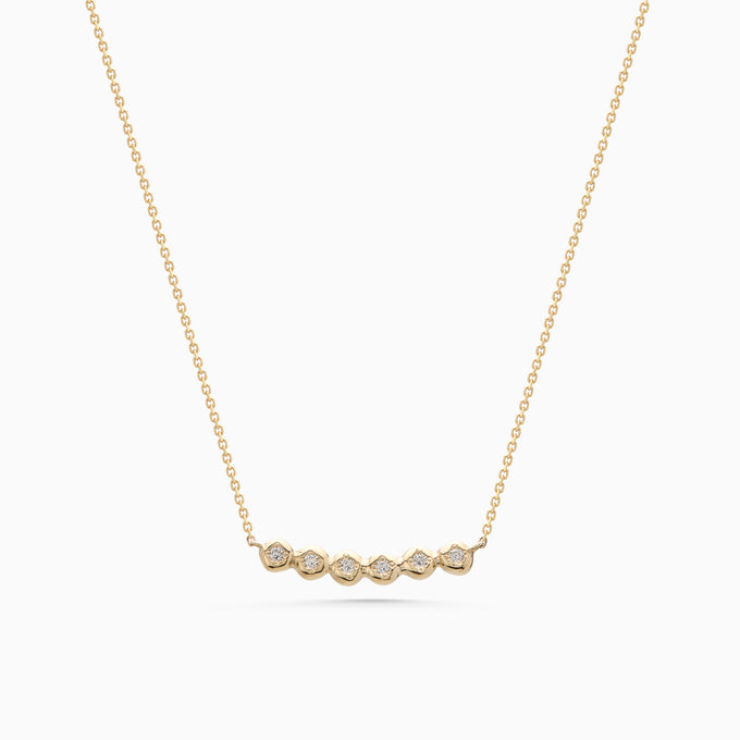 Collective Stone Bar Necklace | Yellow Gold