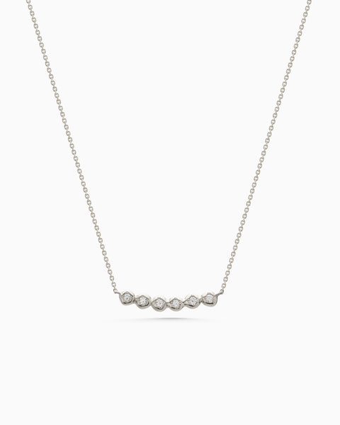 Collective Stone Bar Necklace | White Gold