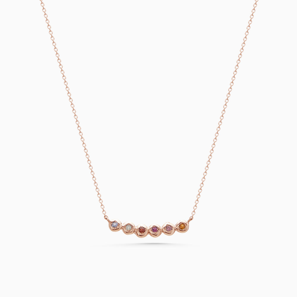 Collective Stone Bar Necklace | Rose Gold