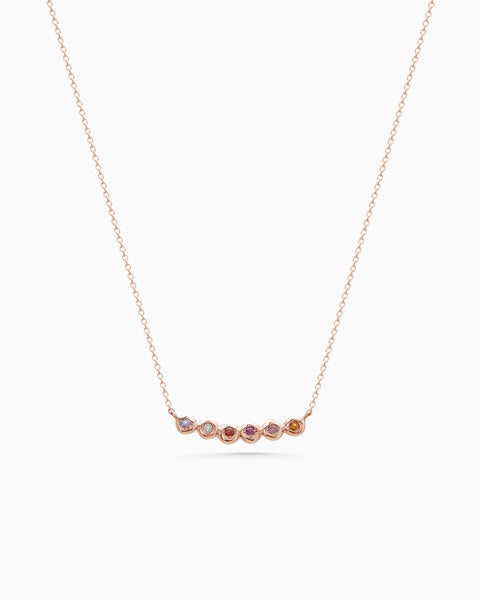 Collective Stone Bar Necklace | Rose Gold