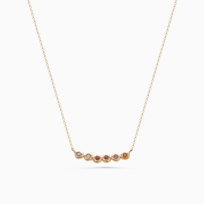 Collective Stone Bar Necklace | Yellow Gold