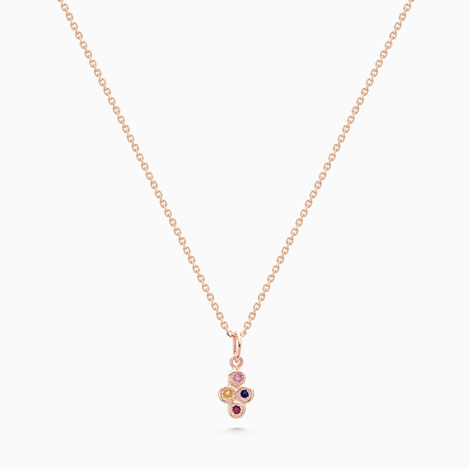 Cross Stone Pendant | Rose Gold