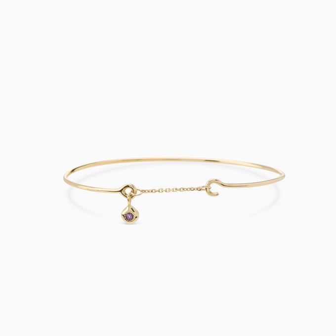 Tiny Birthstone Weave Bracelet | Yellow Gold