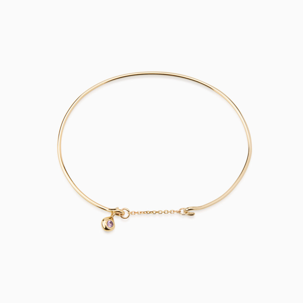 Tiny Birthstone Weave Bracelet | Yellow Gold