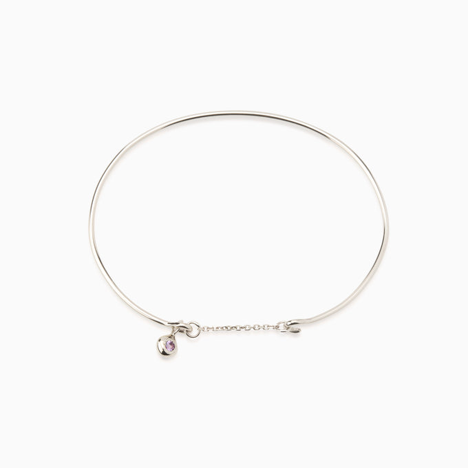 Tiny Birthstone Weave Bracelet | Silver