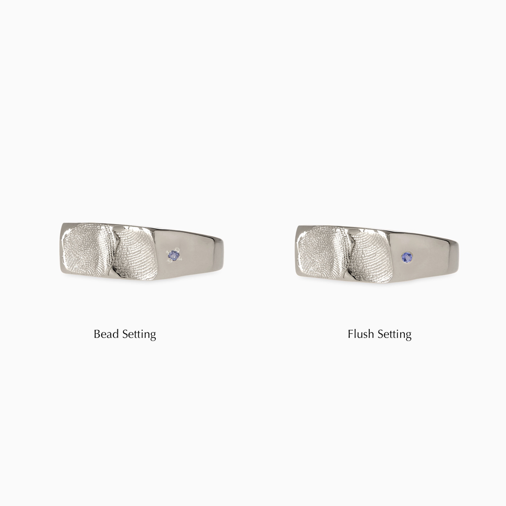 Impression™ Rectangle Signet Ring | White Gold