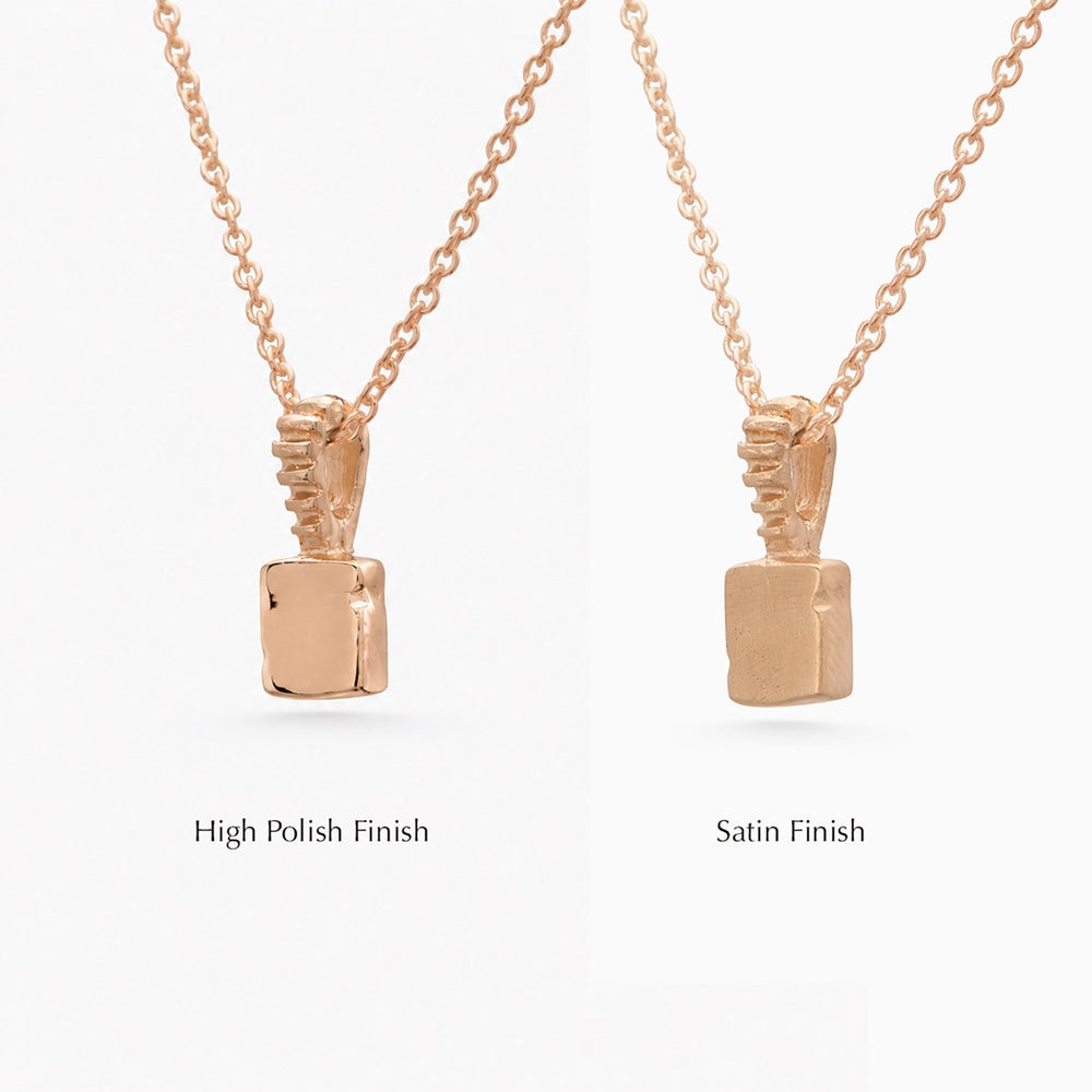 Custom X-Mini Slate Pendant (Stones & Engraving) | Rose Gold